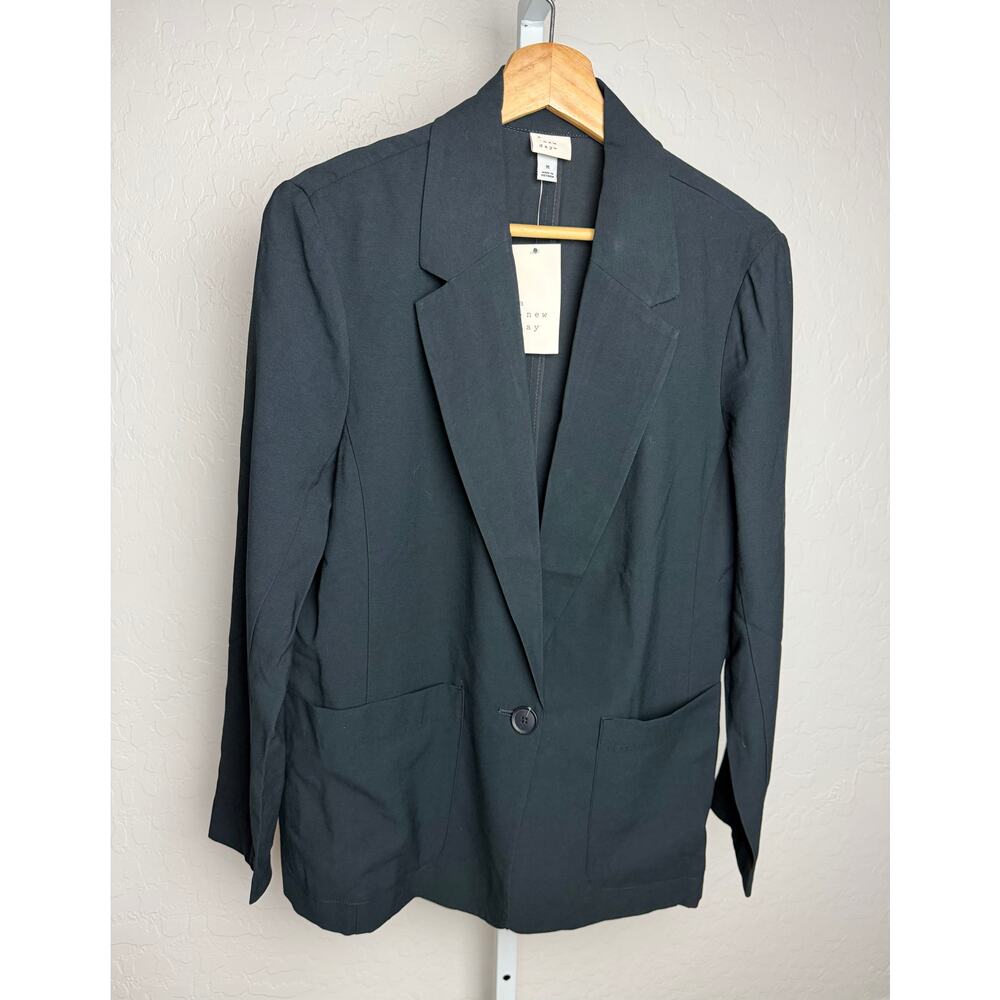 A New Day Women’s Black Blazer Jacket Size M NWT Open Front Career